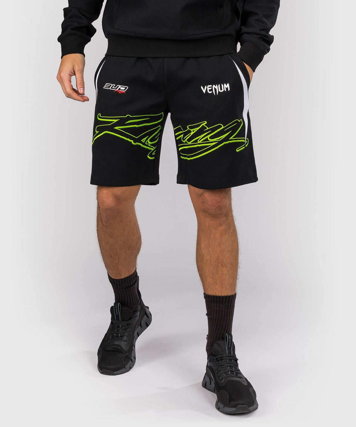Venum x Bud Racing Shorts - Schwarz/Weiß/Limonengrün