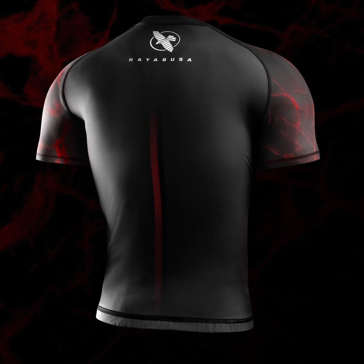 Hayabusa x UFC BJJ Rashguard Kurzarm - Schwarz/Rot