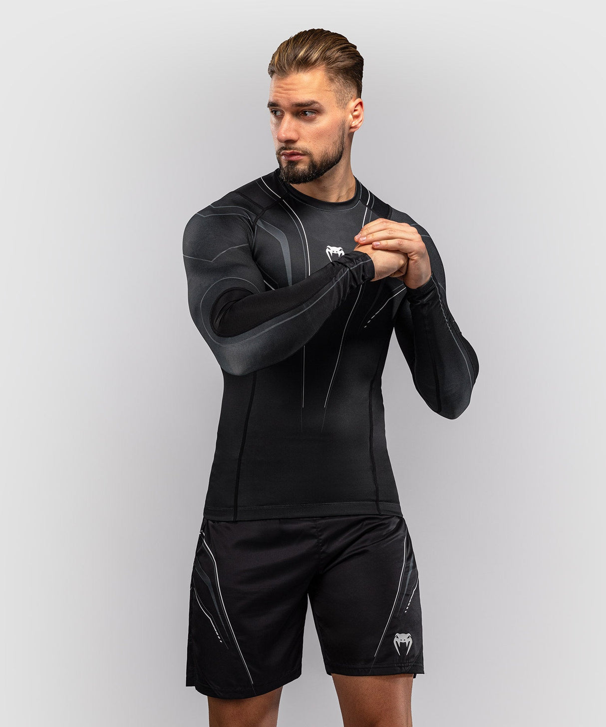Venum Rashguard Streamline Lange Ärmel - Schwarz/Weiß