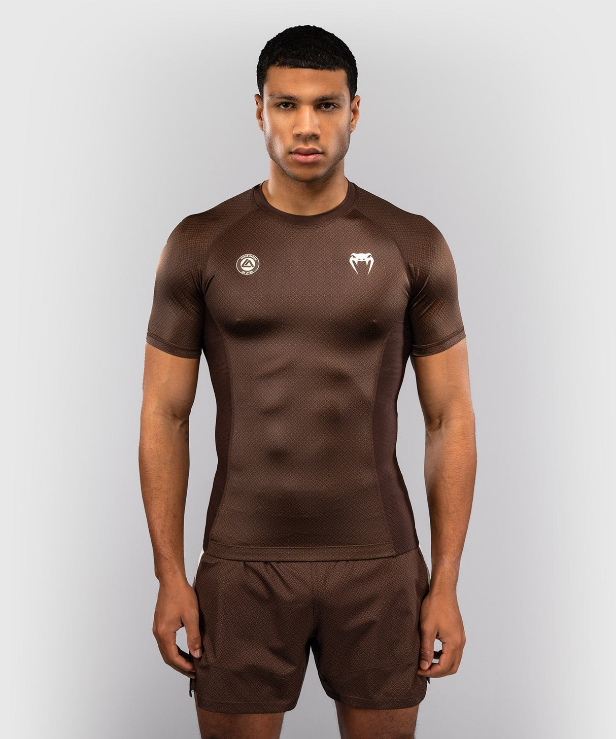 Venum Rashguard x Roger Gracie Academy Kurzarm - Dunkelbraun