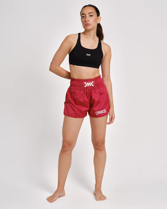 Caged Muay Thai Shorts Classic – Rot vrouw
