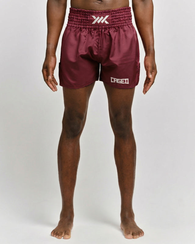 Caged Muay Thai Shorts Classic - Bordeauxrot