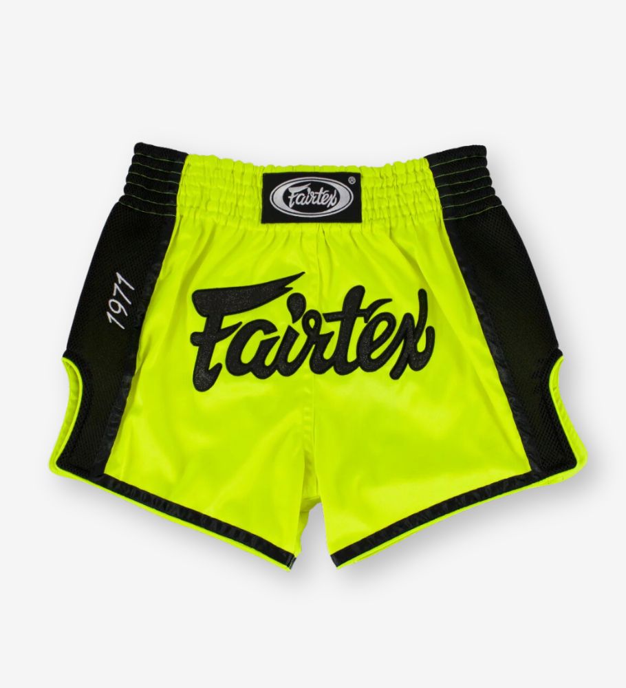 Fairtex Muay Thai Shorts Satoru - Lime Grün/Schwarz - The Fight Company Deutschland