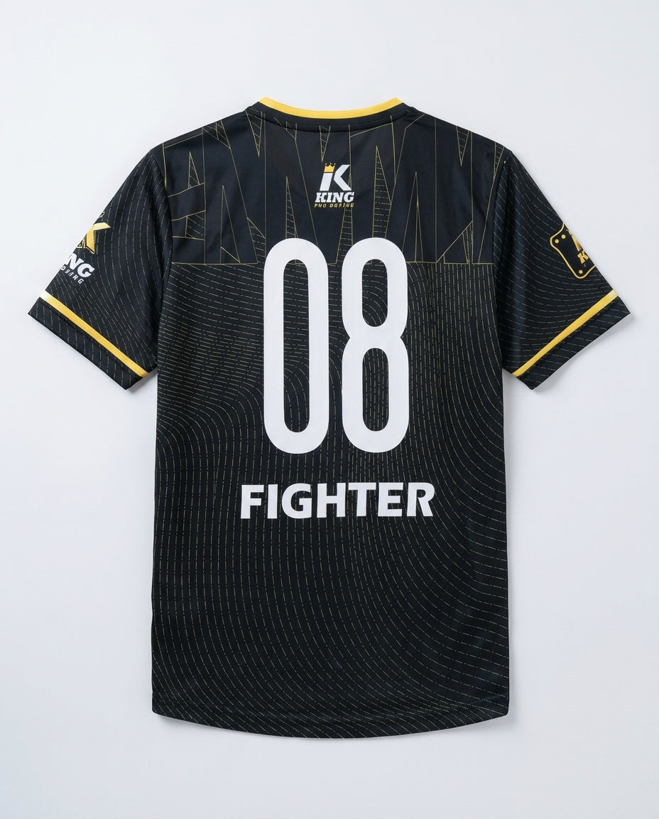 King Pro Boxing T-Shirt Dry-Fit ‚08‘ – Schwarz/Gelb