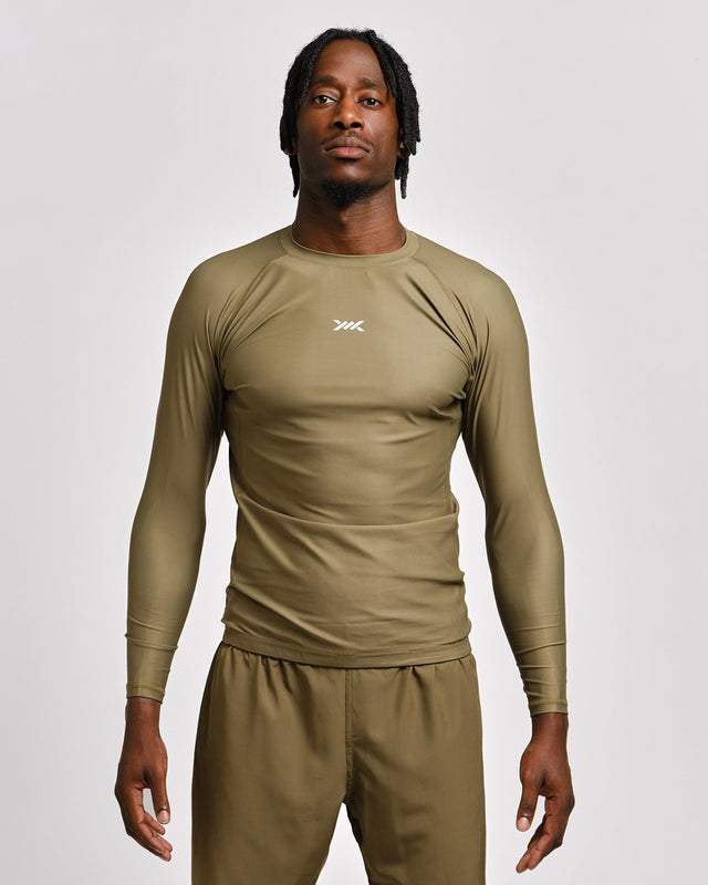 Caged Rashguard Tactical Langarm - Armeegrün