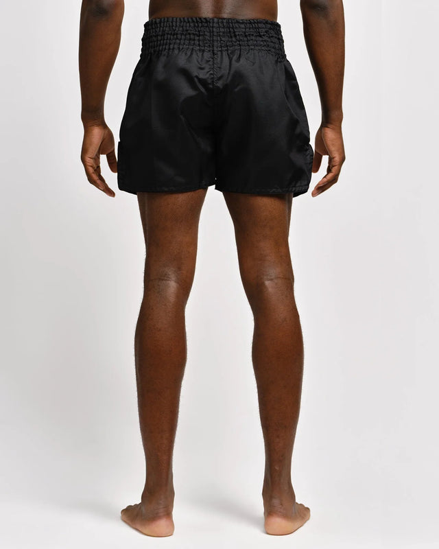 Caged Muay Thai Shorts Classic – Schwarz/Schwarz