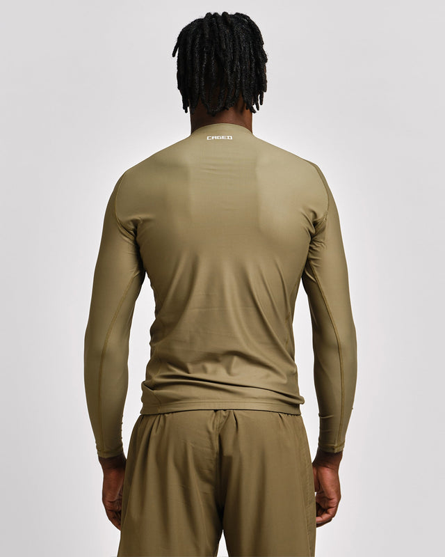 Caged Rashguard Tactical Langarm - Armeegrün