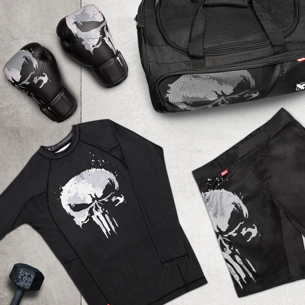 Marvel MMA Shorts The Punisher - Schwarz