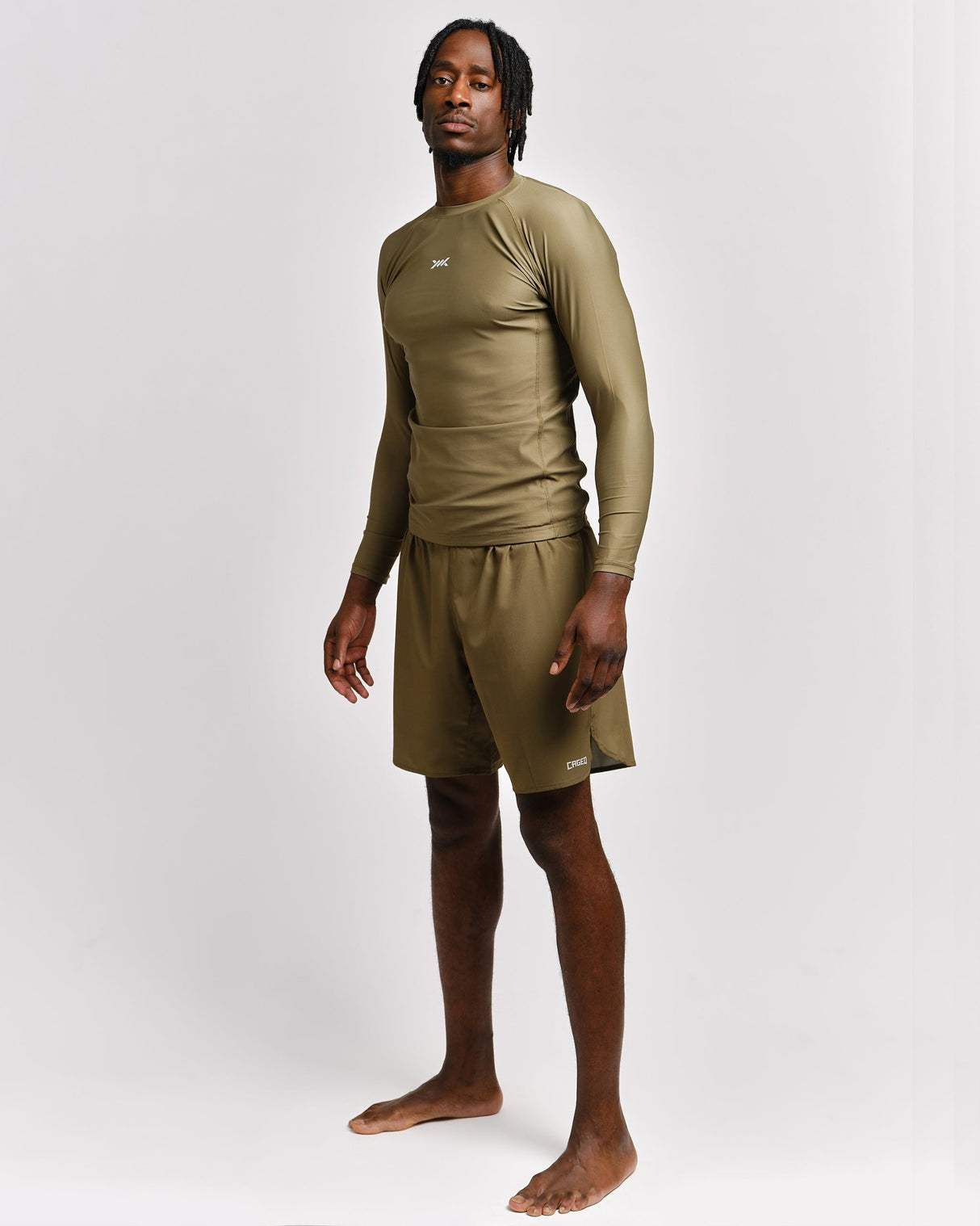 Caged Rashguard Tactical Langarm - Armeegrün