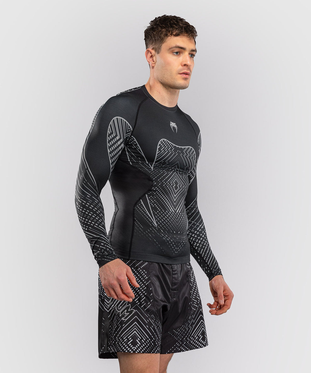 Venum Rashguard Midnight Fury Lange Mouwen - Schwarz/Grau/Silber