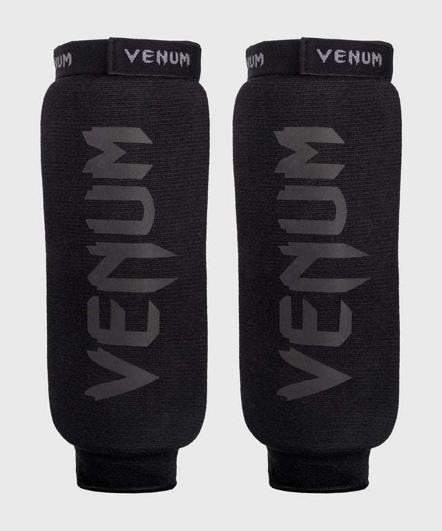 Venum Kontact Schienbeinschoner ohne Fuss – Schwarz/Schwarz