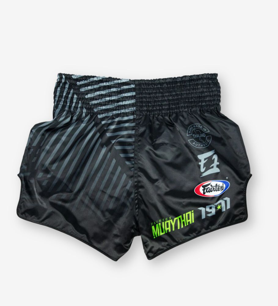 Fairtex Muay Thai Shorts Racer - Schwarz/Grün - The Fight Company Deutschland