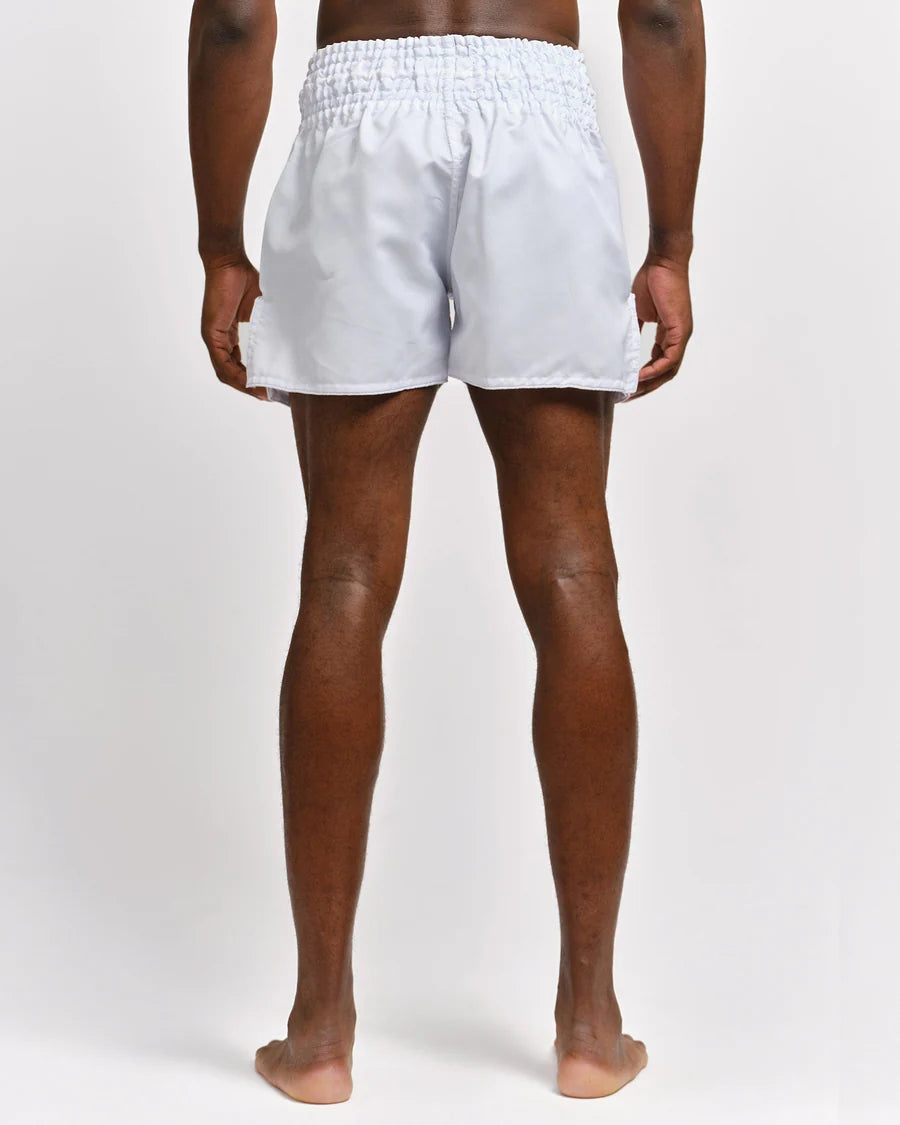 Caged Muay Thai Shorts Classic - Weiss/Schwarz