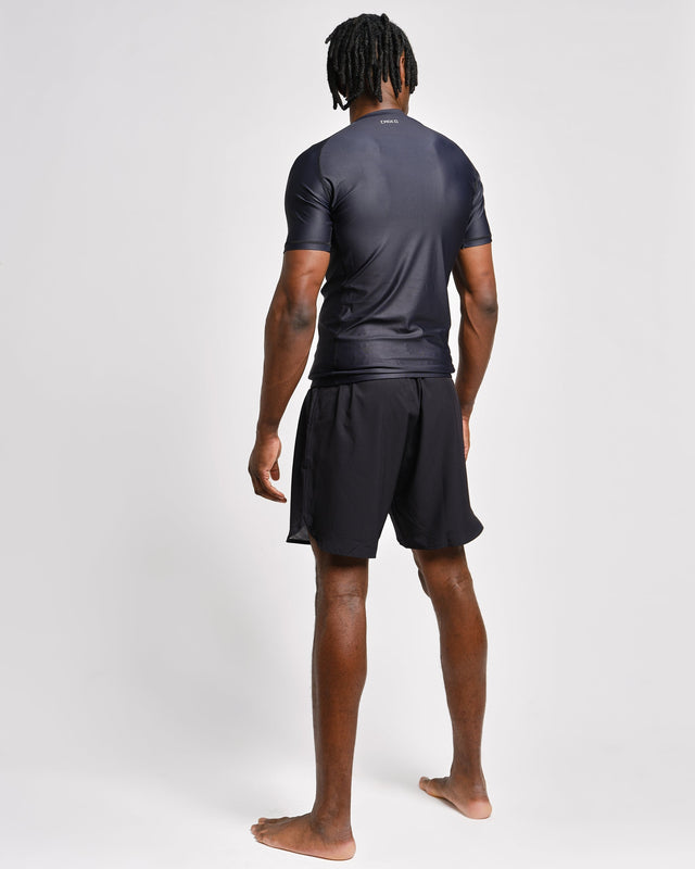 Caged Rashguard Tactical Kurzarm – Schwarz