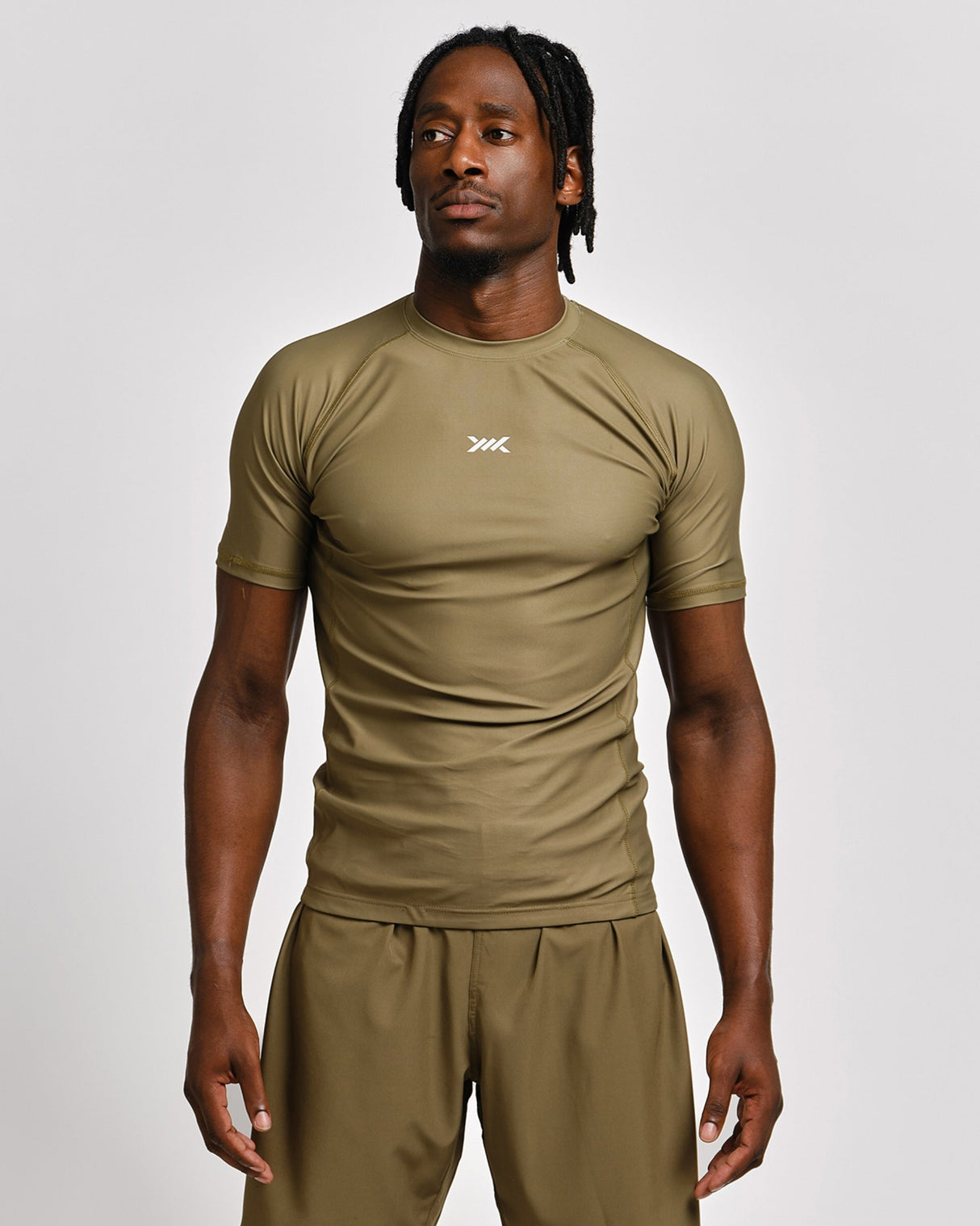 Caged Rashguard Tactical Kurzarm - Armeegrün