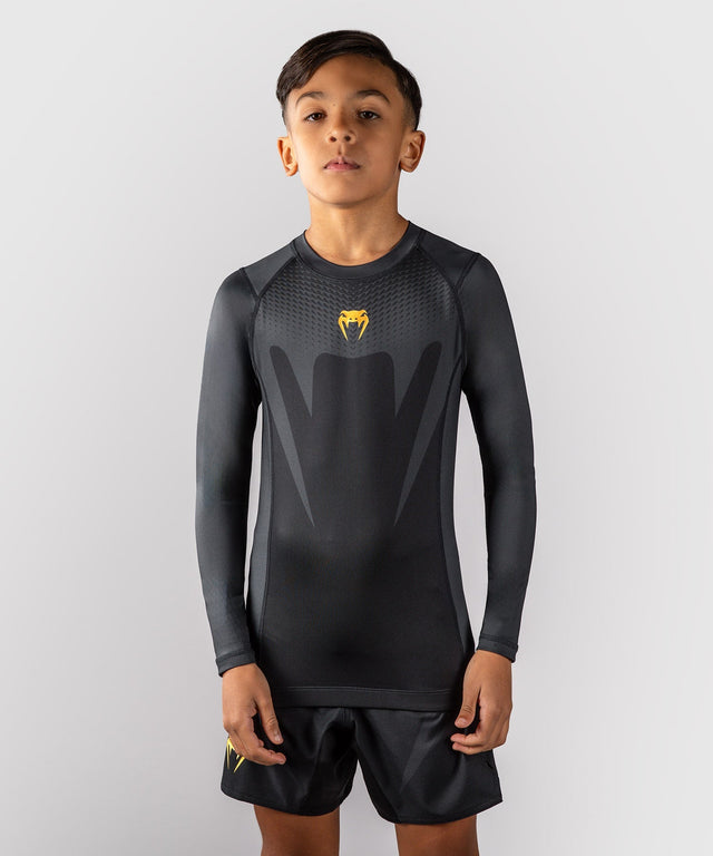 Venum Rashguard Attack Lange Ärmel Kinder - Schwarz/Gold