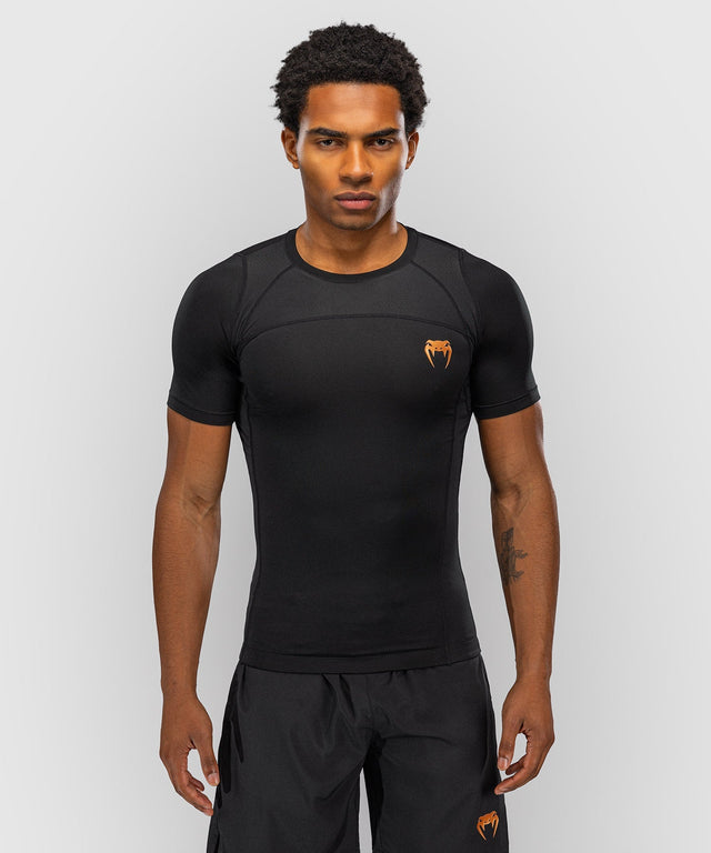 Venum Rashguard G-Fit Revolution Kurzarm - Schwarz/Kupfer