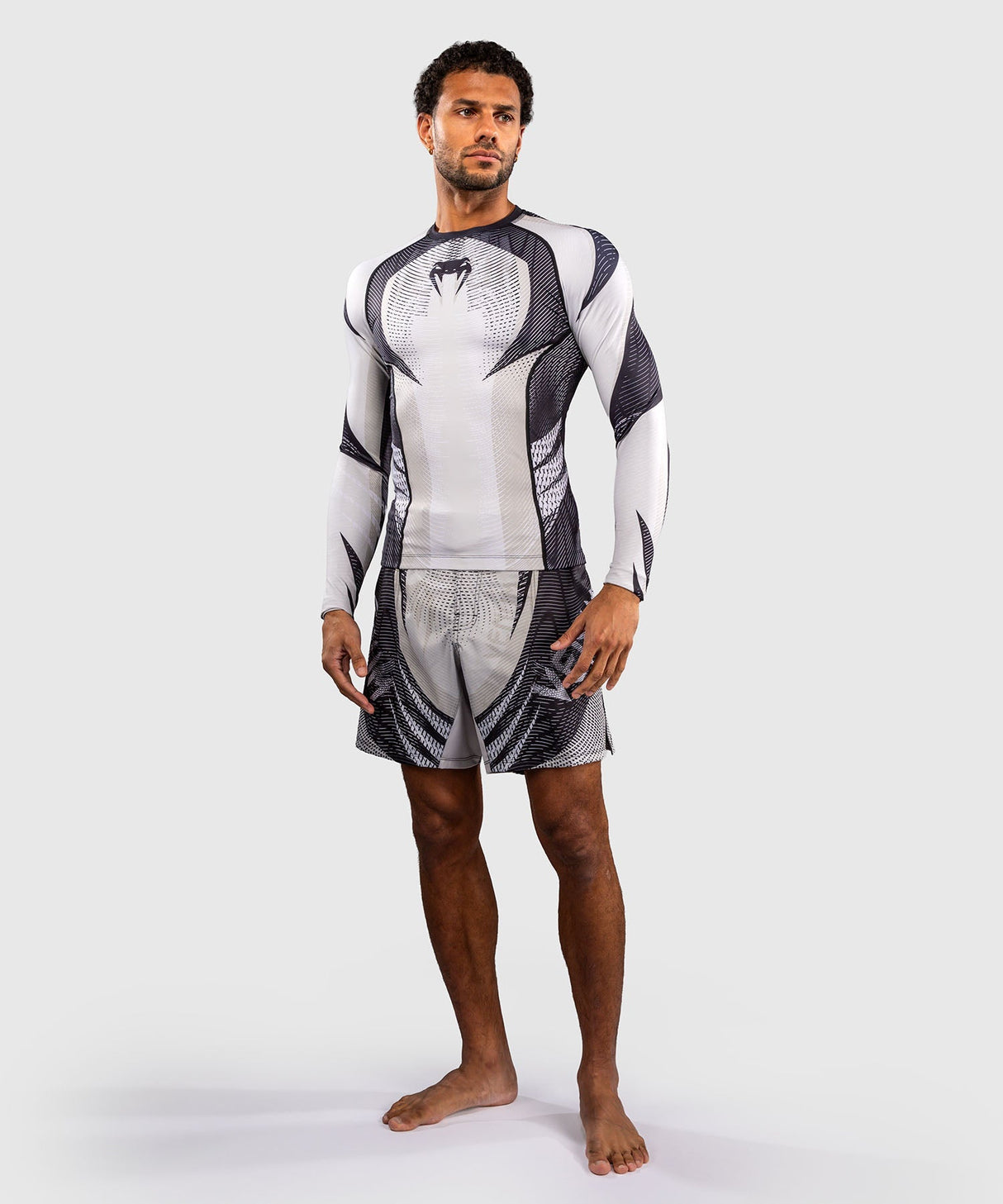 Venum Rashguard Galactic 3.0 Lange Mouwen - Offwhite/Schwarz