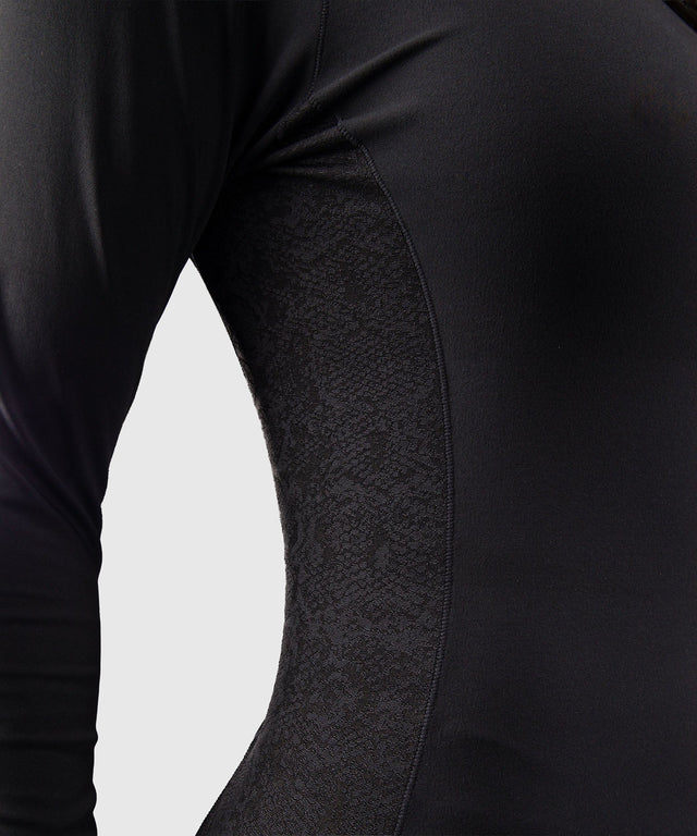 Venum Rashguard Viper Lange Ärmel Damen - Schwarz
