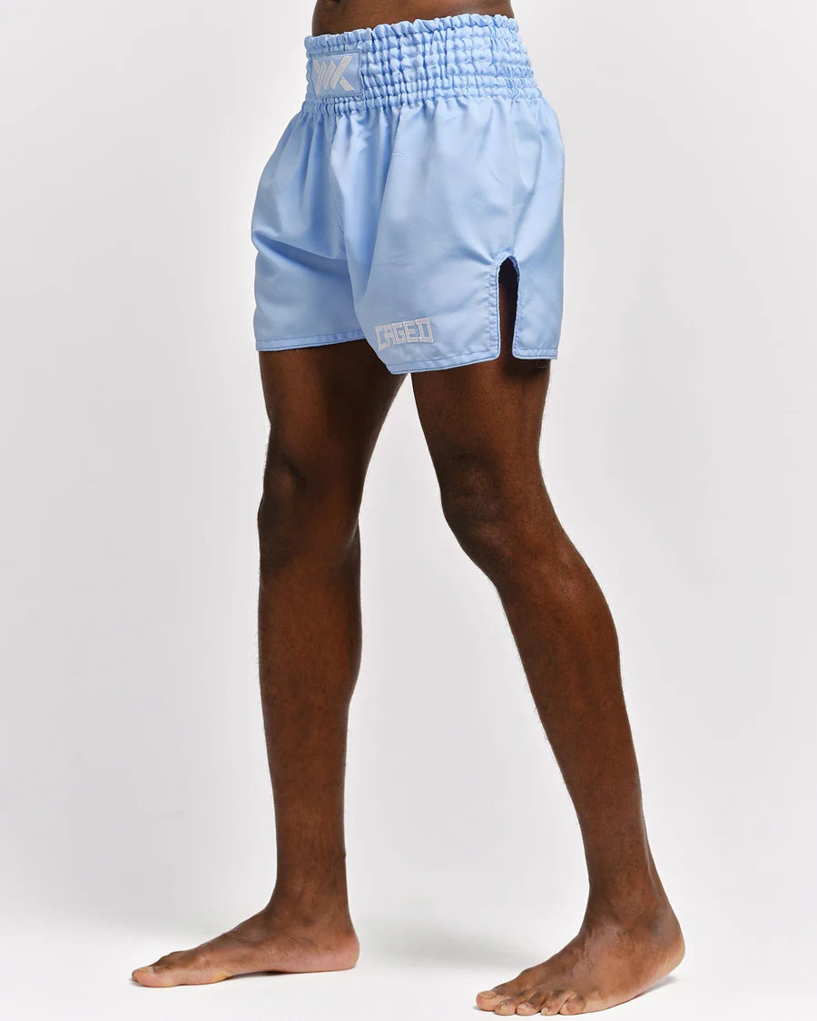 Caged Muay Thai Shorts Classic - Hellblau