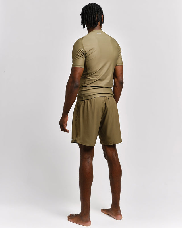 Caged Rashguard Tactical Kurzarm - Armeegrün