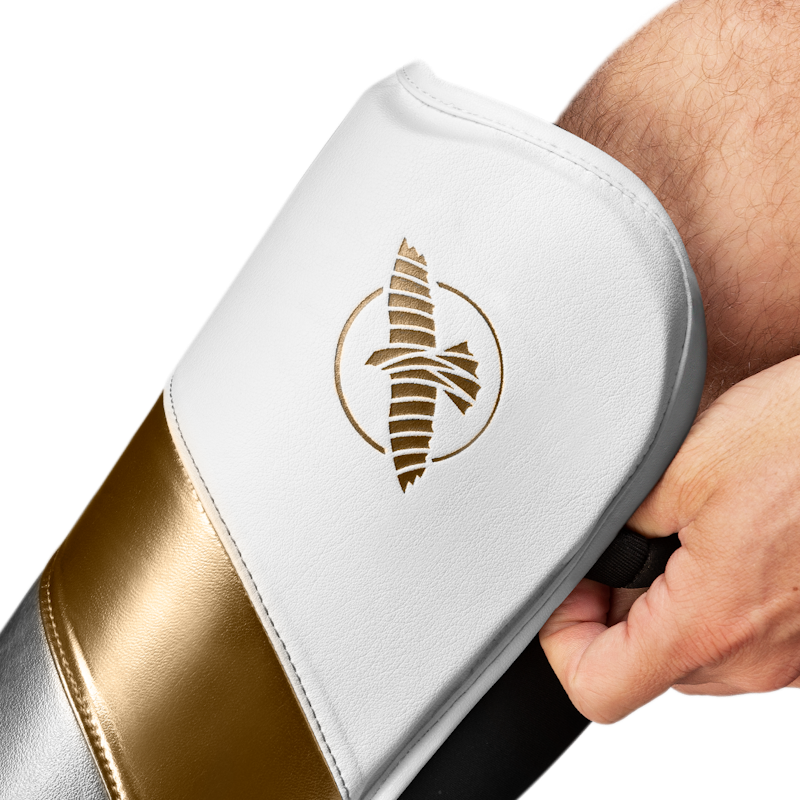Hayabusa Schienbeinschoner T3 Full - Weiss/Gold