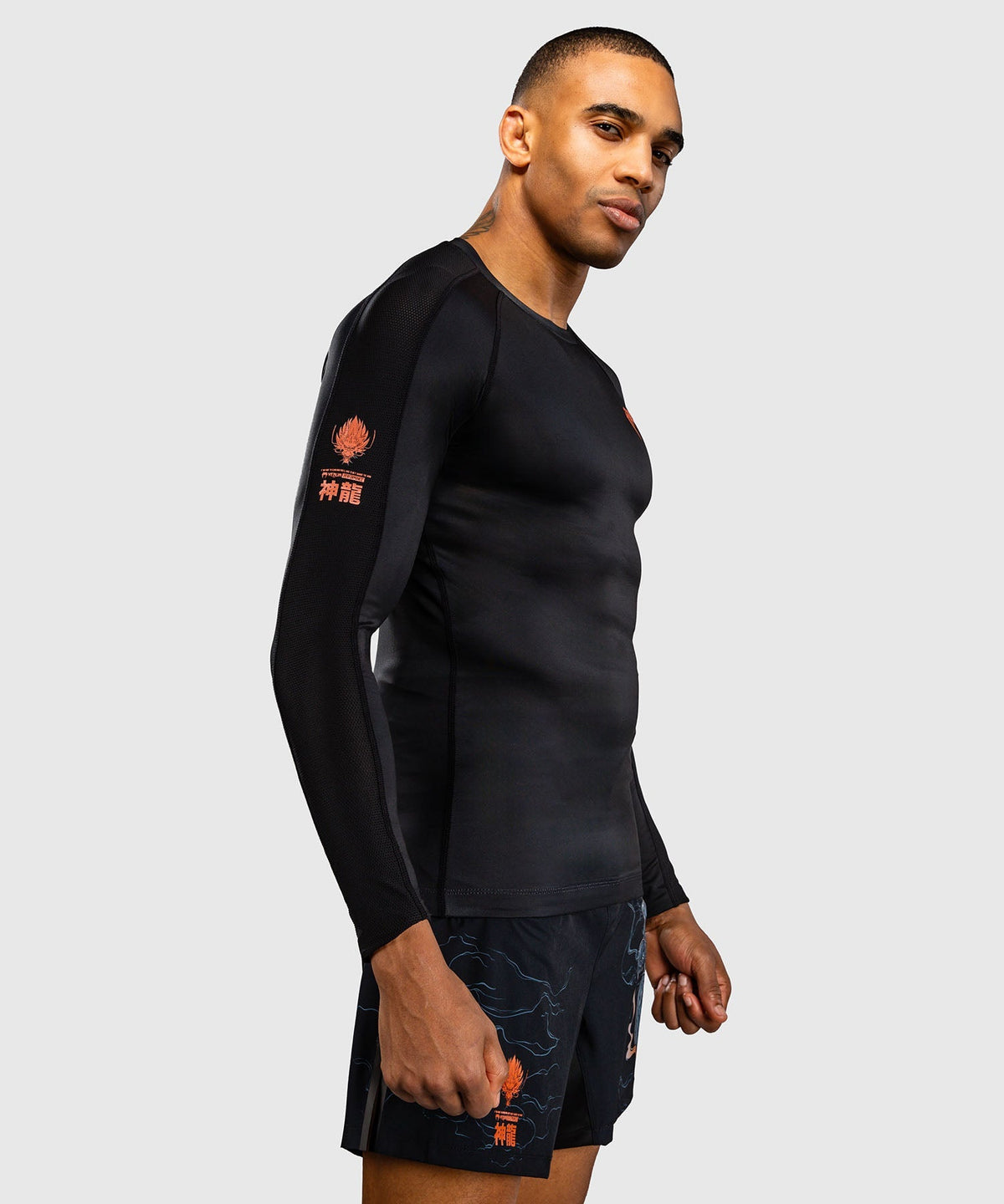 Venum Rashguard Thunder Dragon Lange Ärmel - Schwarz/Grau/Kupfer