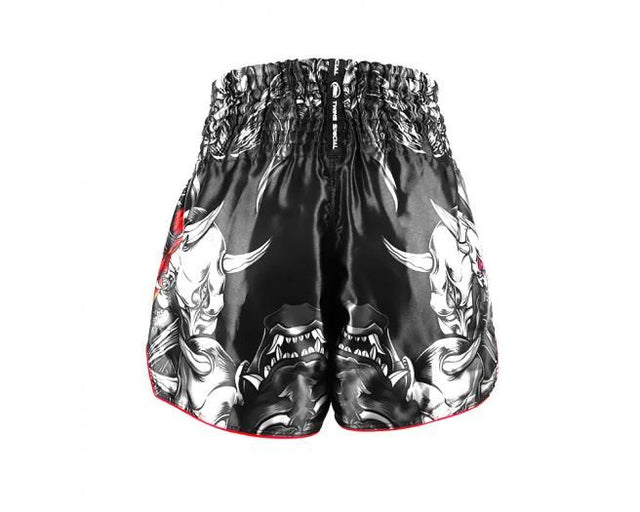 Twins Muay Thai Shorts TTBL Kabuki – Schwarz/Grau/Rot