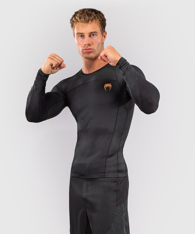 Venum Rashguard G-Fit Revolution Lange Ärmel - Schwarz/Kupfer
