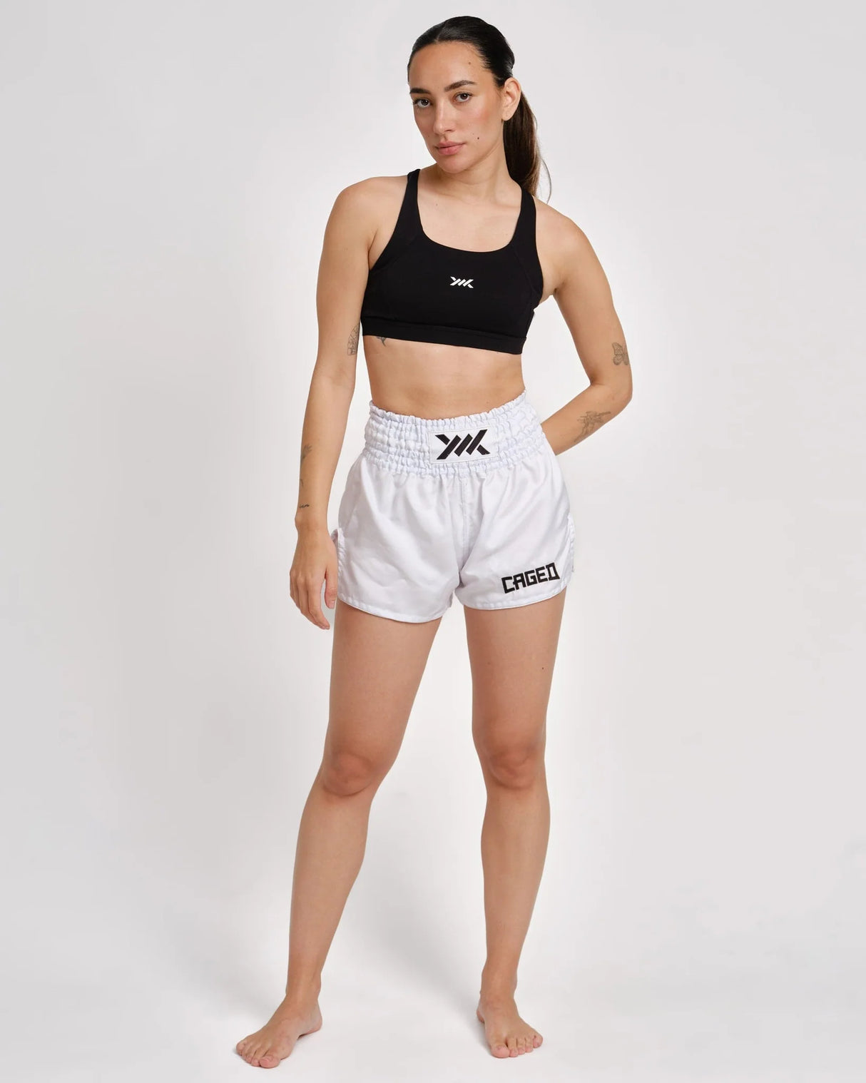Caged Classic Muay Thai Shorts - Weiss