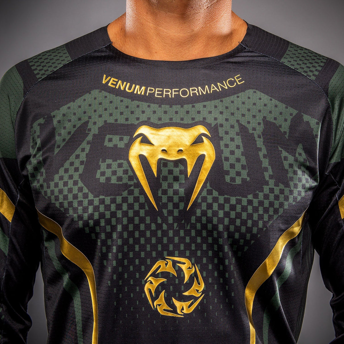 Venum MX Challenger Shirt - Schwarz/Grün/Gold