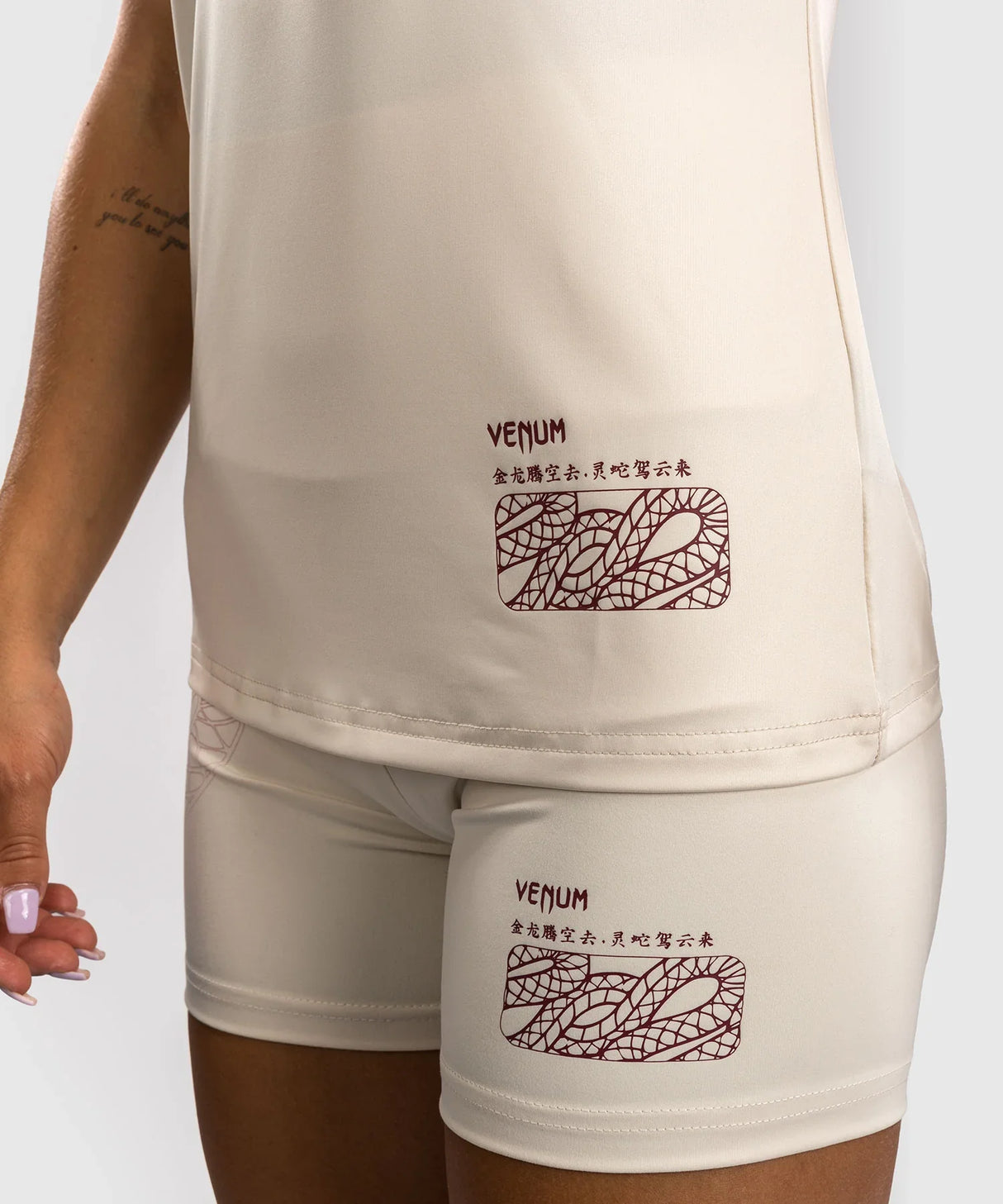 Venum Damen Dry Tech T-Shirt Serpenti - Ivory