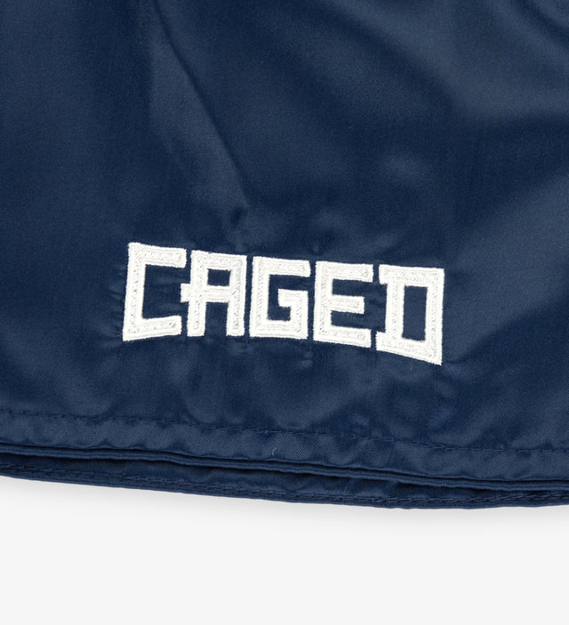 Caged Muay Thai Shorts Classic - Navy Blau/Weiss vrouw
