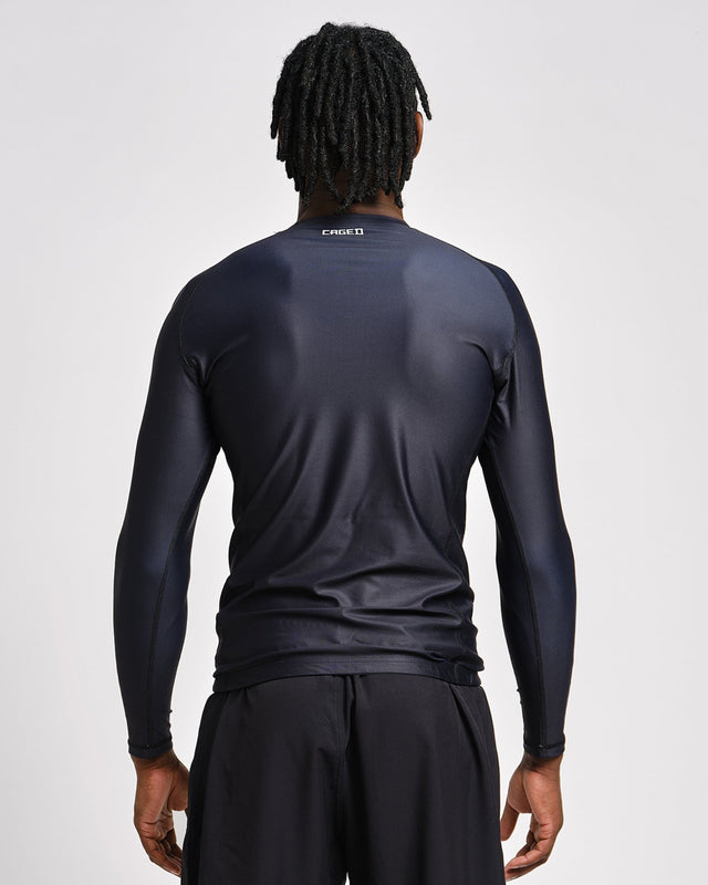 Caged Rashguard Tactical Langarm - Schwarz