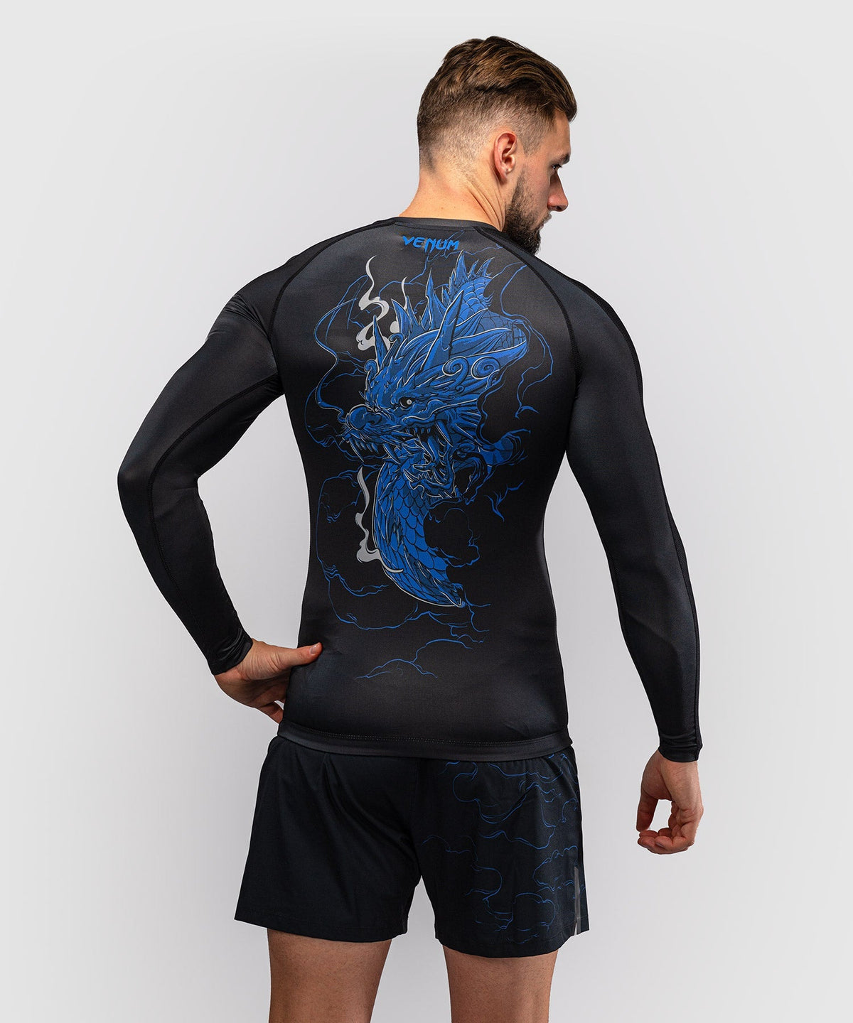 Venum Rashguard Thunder Dragon Lange Ärmel - Schwarz/Königsblau