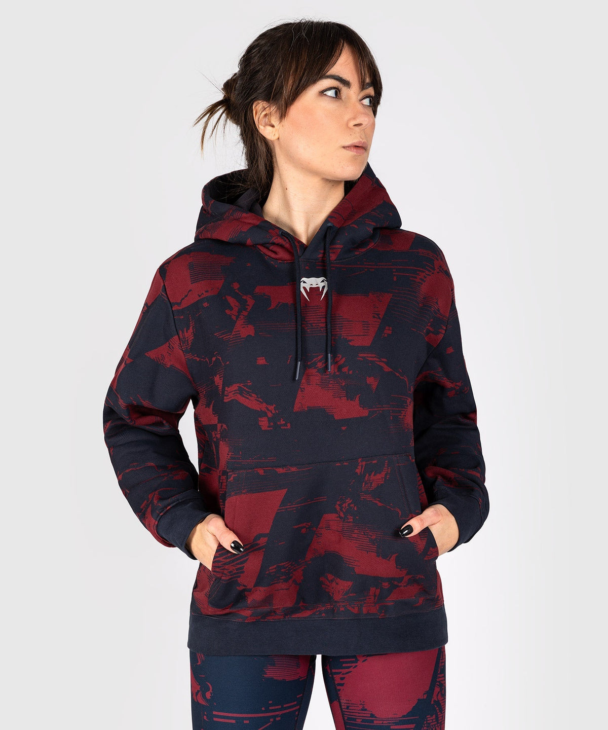 Venum UFC Hoodie Zenith Damen - Marineblau/Bordeauxrot/Silber