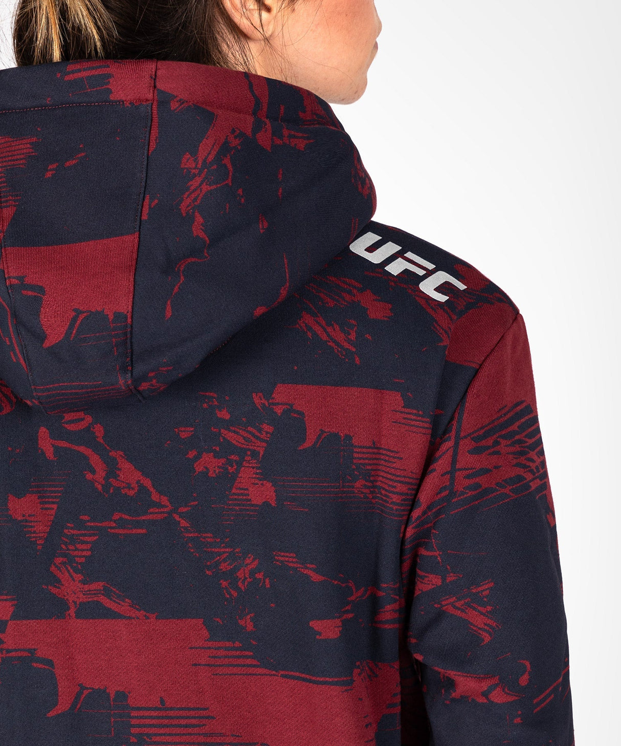 Venum UFC Hoodie Zenith Damen - Marineblau/Bordeauxrot/Silber