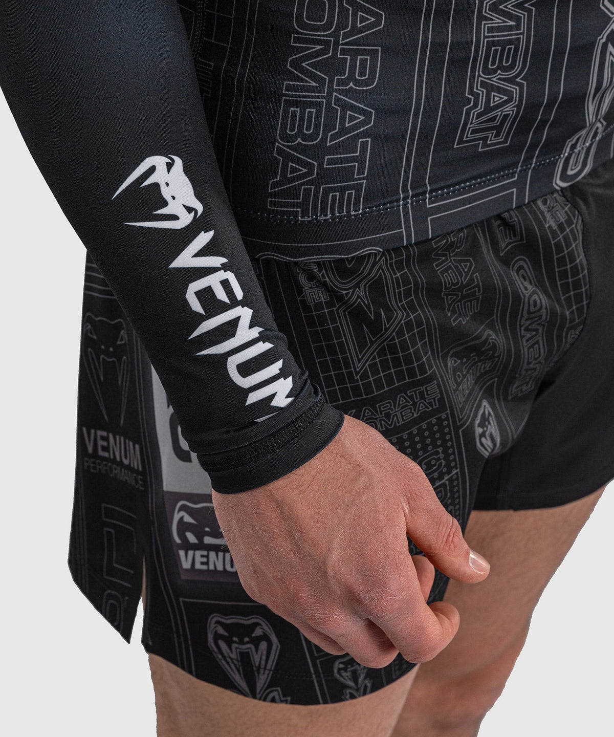Venum Rashguard Karate Combat Lange Mouwen - Schwarz/Grau