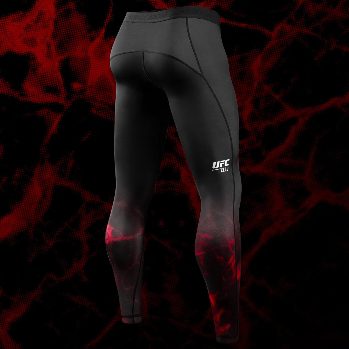 Hayabusa x UFC BJJ Kompressionsshorts - Schwarz/Rot