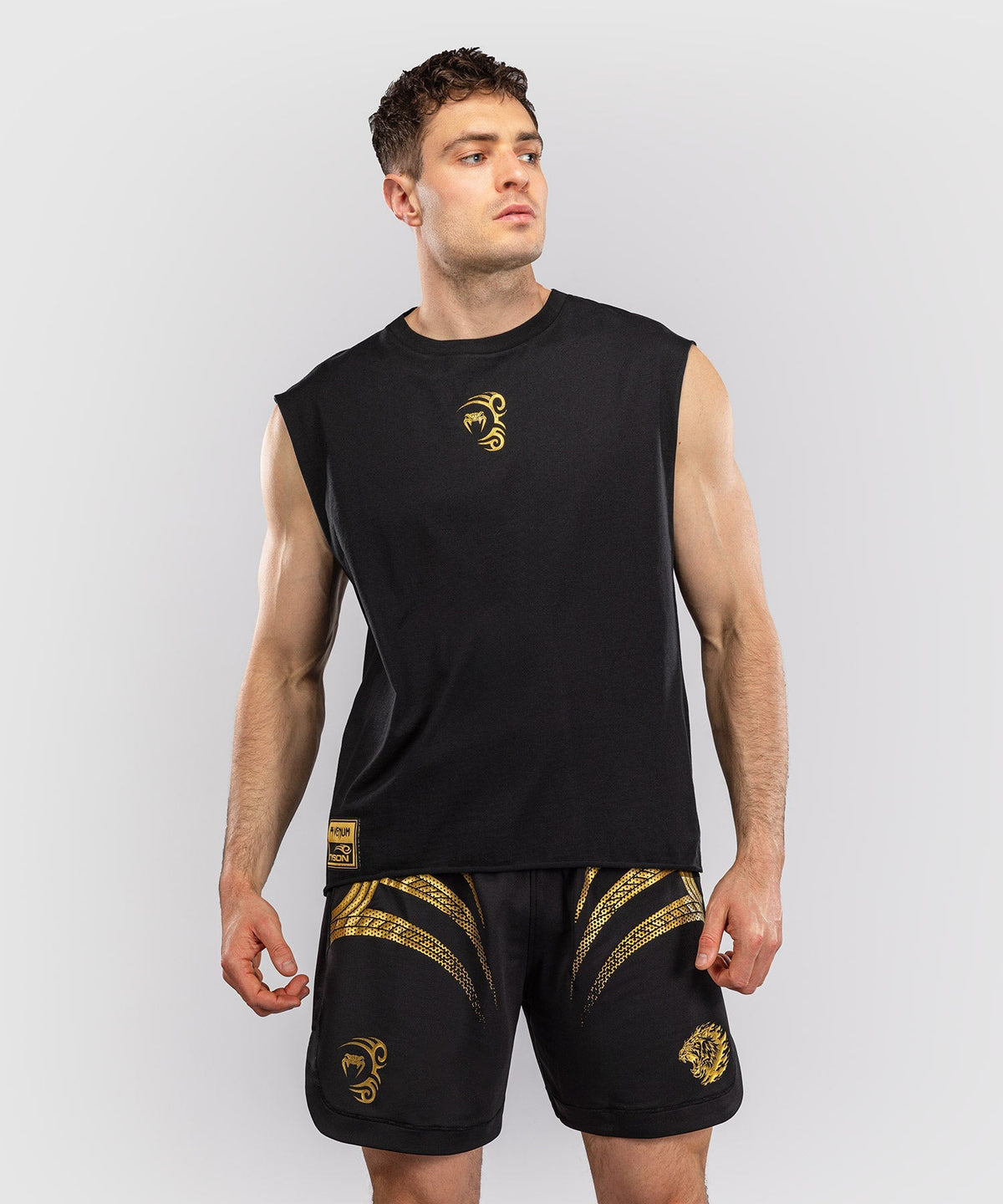 Venum x Mike Tyson T-Shirt Tiger Ärmellos – Schwarz/Gold