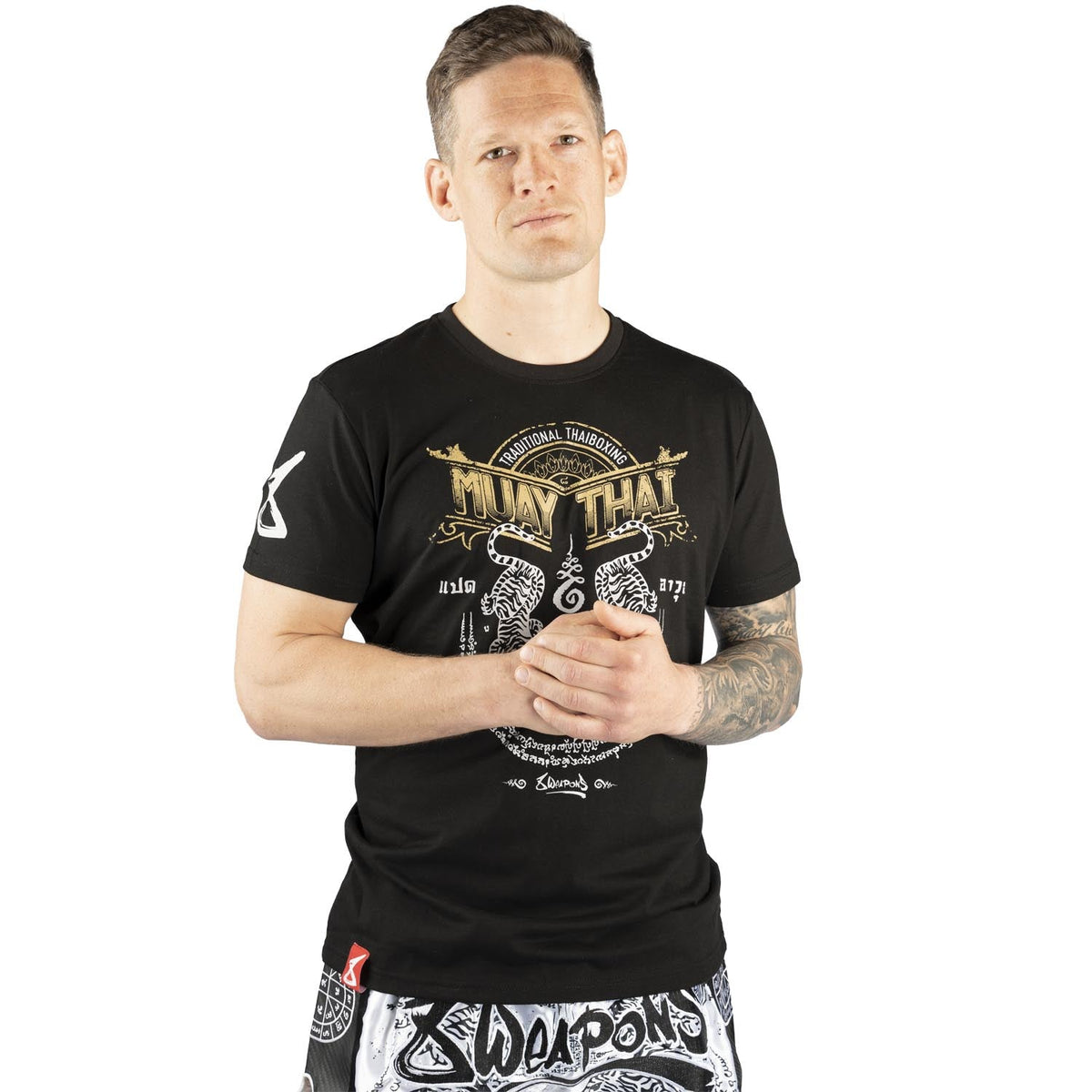 8 WEAPONS T-Shirt Sak Yant Tigers - Schwarz