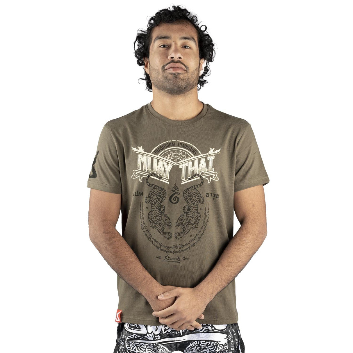 8 WEAPONS T-Shirt Sak Yant Tigers - Olive