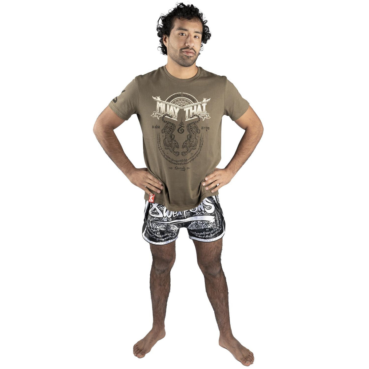8 WEAPONS T-Shirt Sak Yant Tigers - Olive