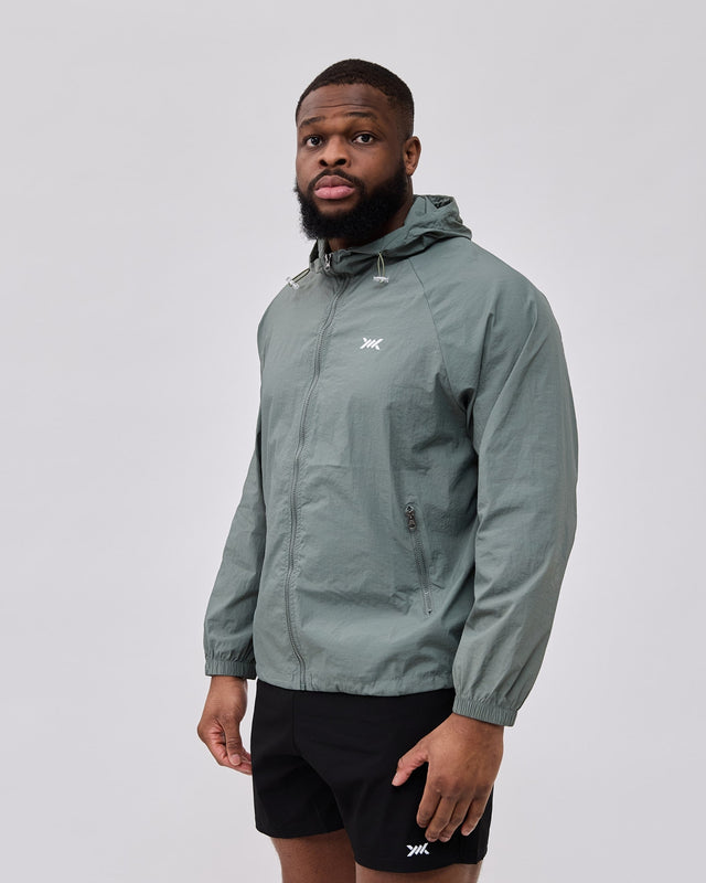 Caged Hooded Ultralight Windbreaker - Minze
