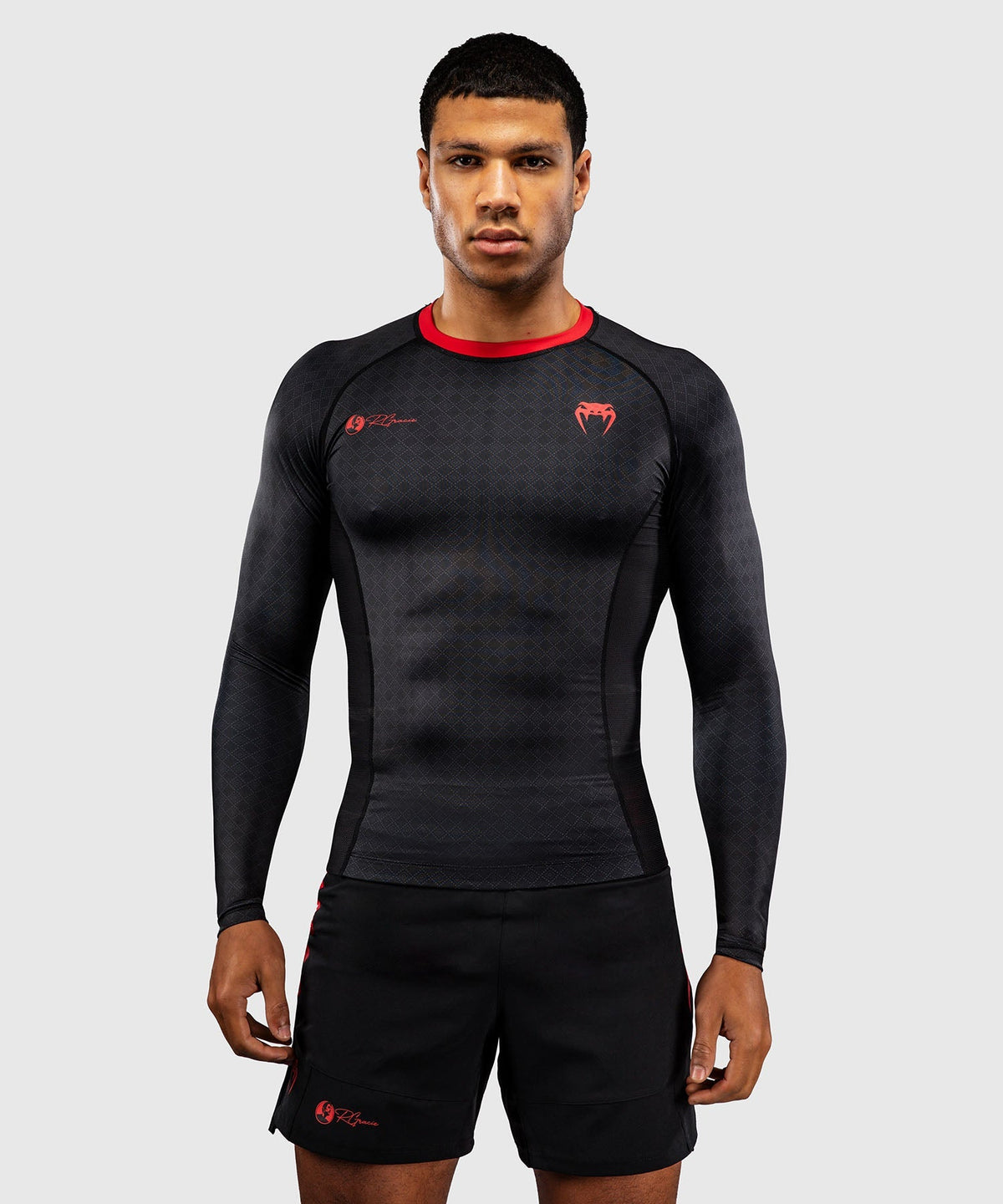 Venum Rashguard x Roger Gracie Lange Ärmel - Schwarz/Rot