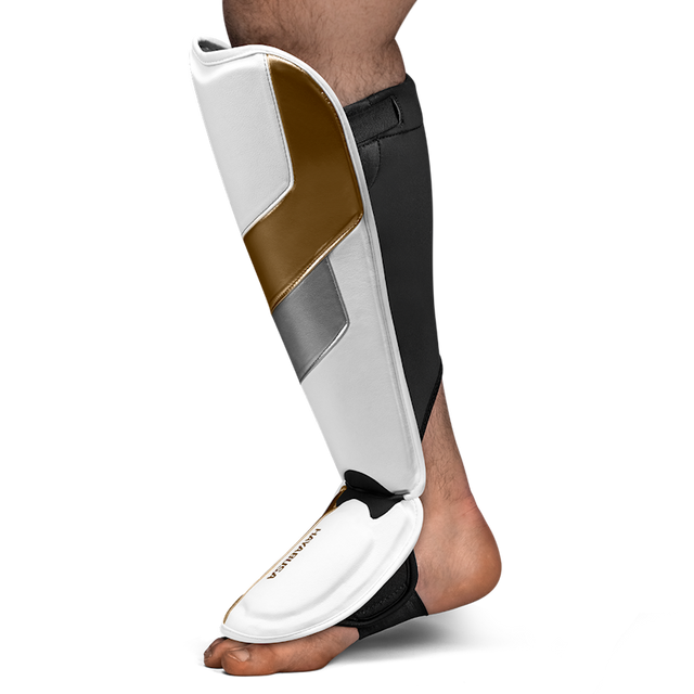 Hayabusa Schienbeinschoner T3 Full - Weiss/Gold