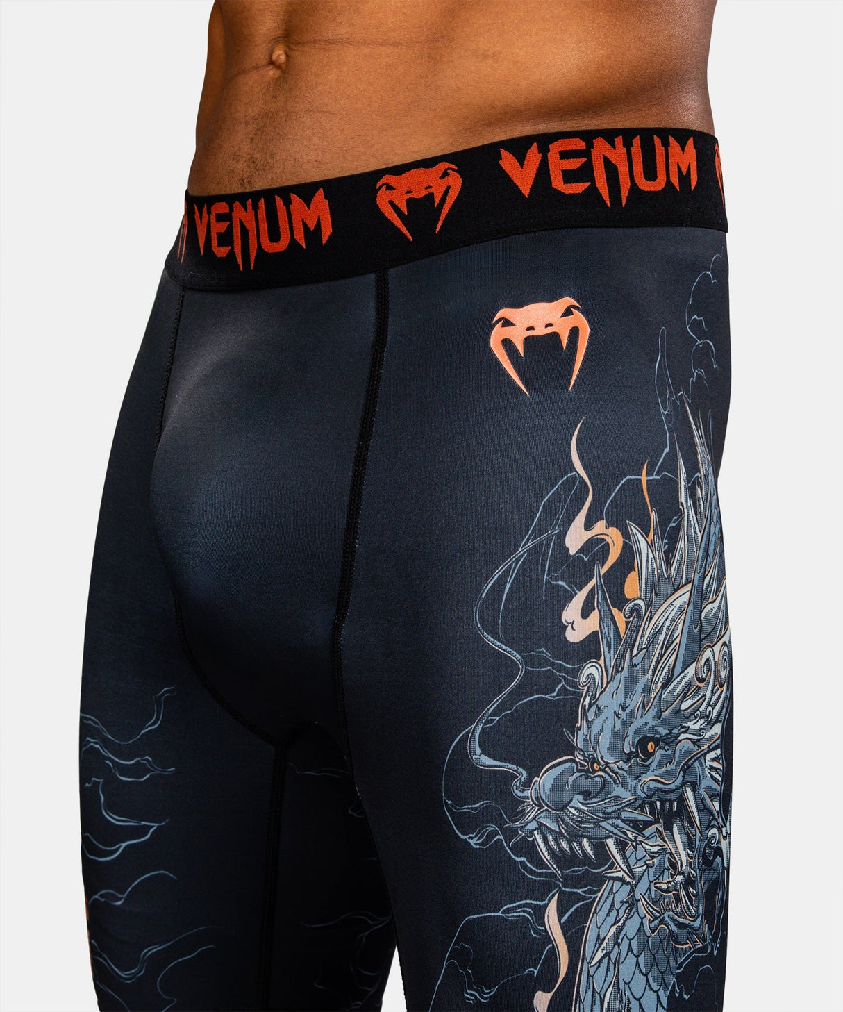 Venum Kompressionsshorts Thunder Dragon - Schwarz/Grau/Kupfer
