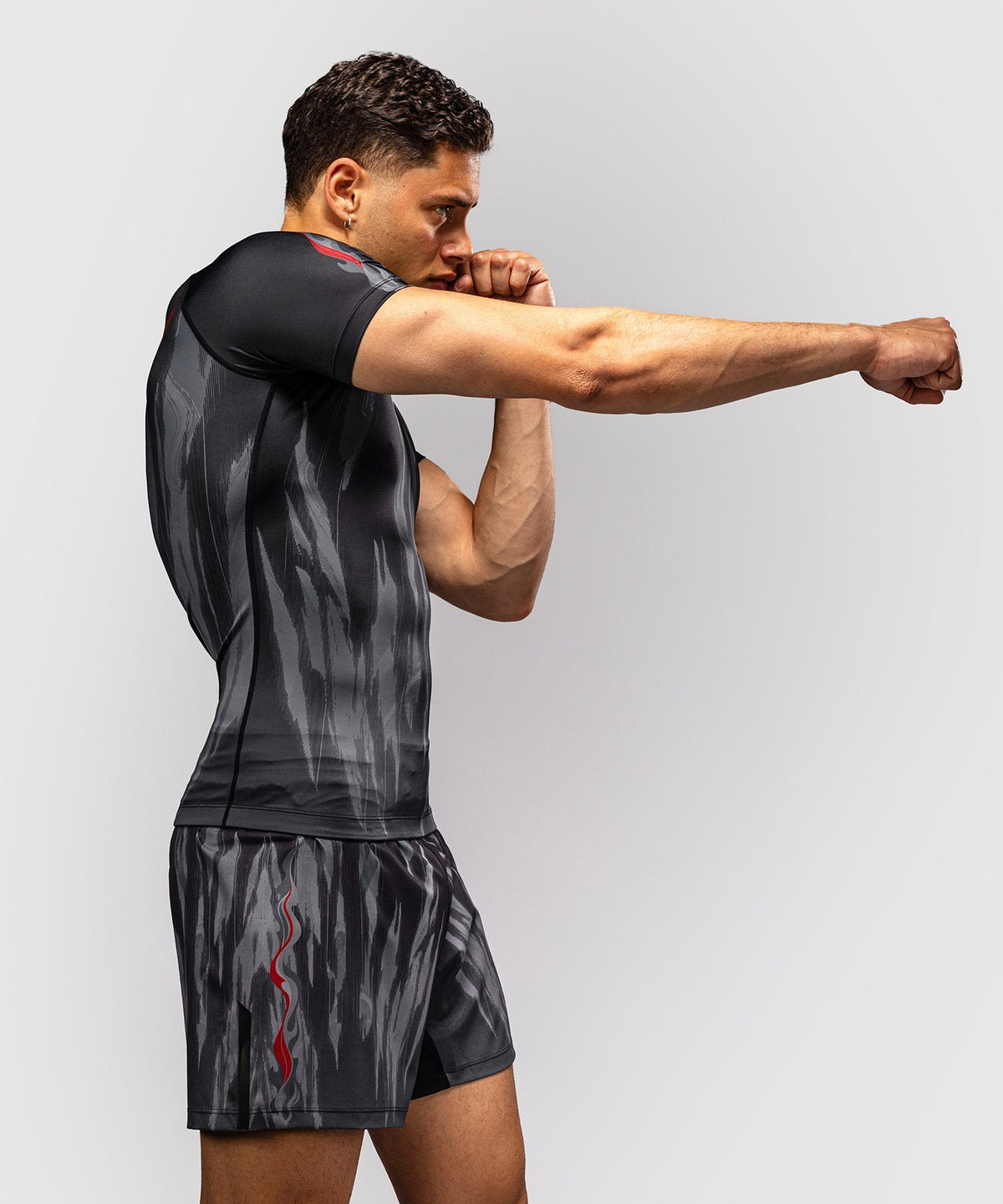 Venum Rashguard Demon Kurzarm - Schwarz/Grau