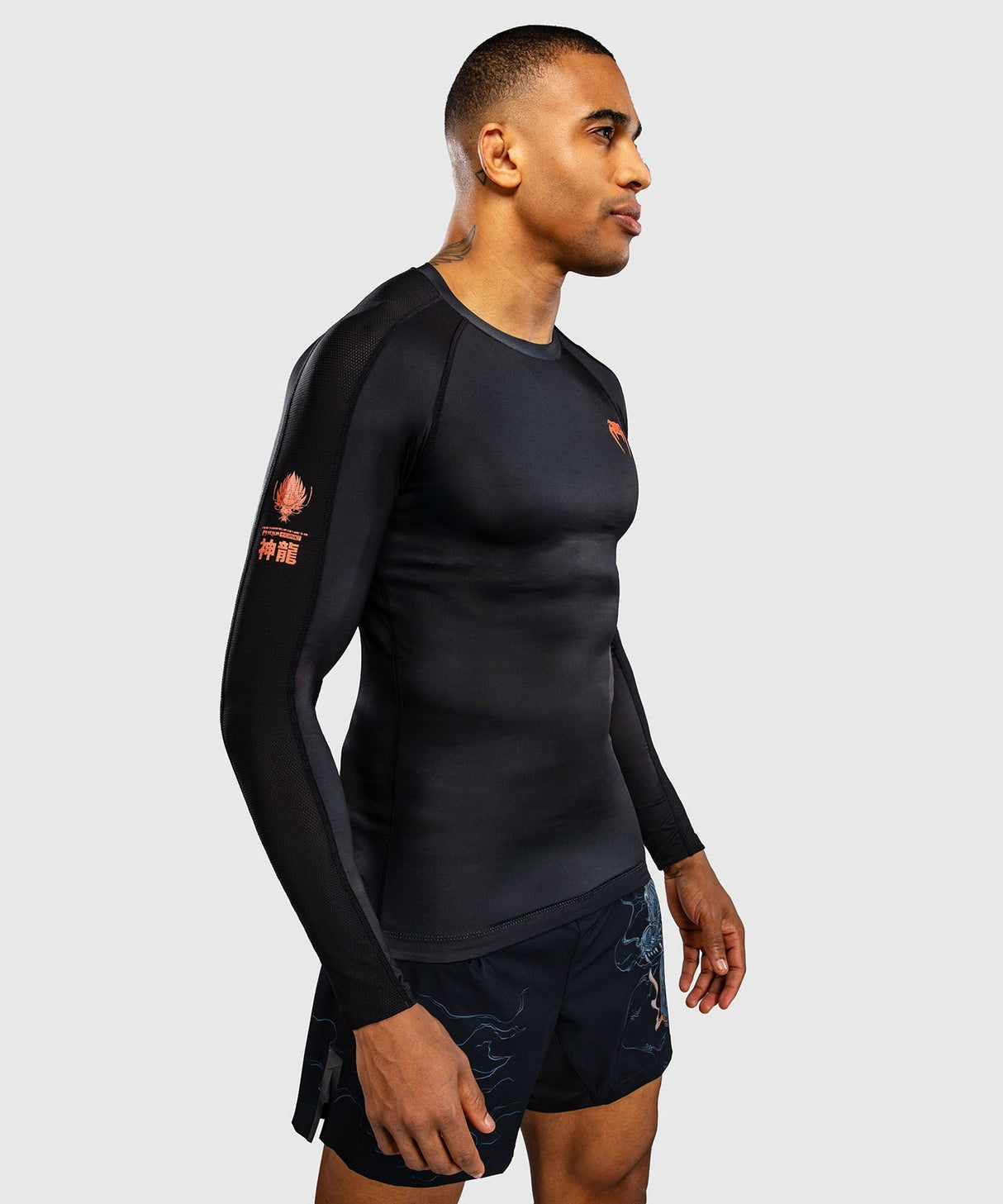 Venum Rashguard Thunder Dragon Lange Ärmel - Schwarz/Grau/Kupfer