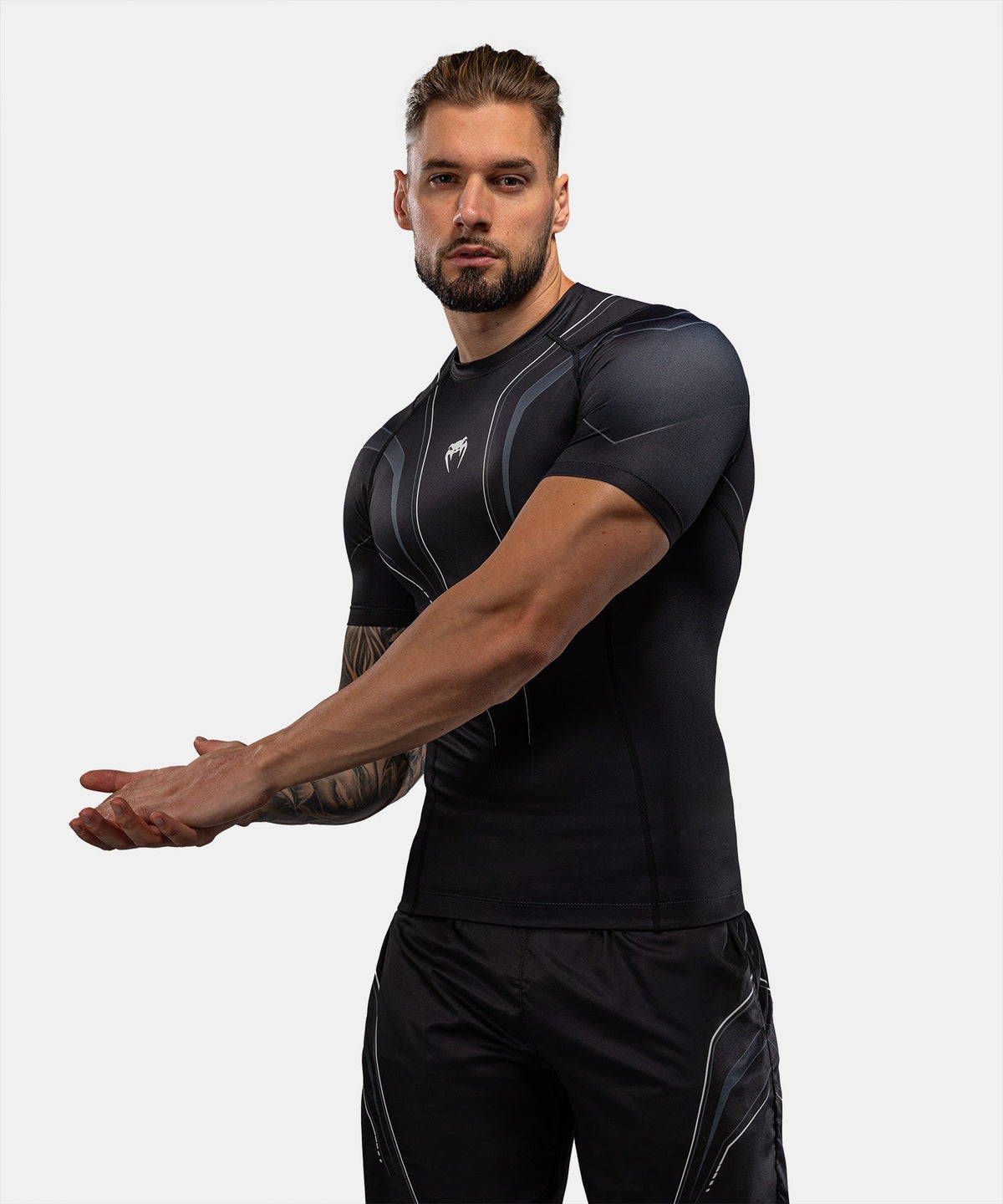 Venum Rashguard Streamline Kurzarm - Schwarz/Weiß